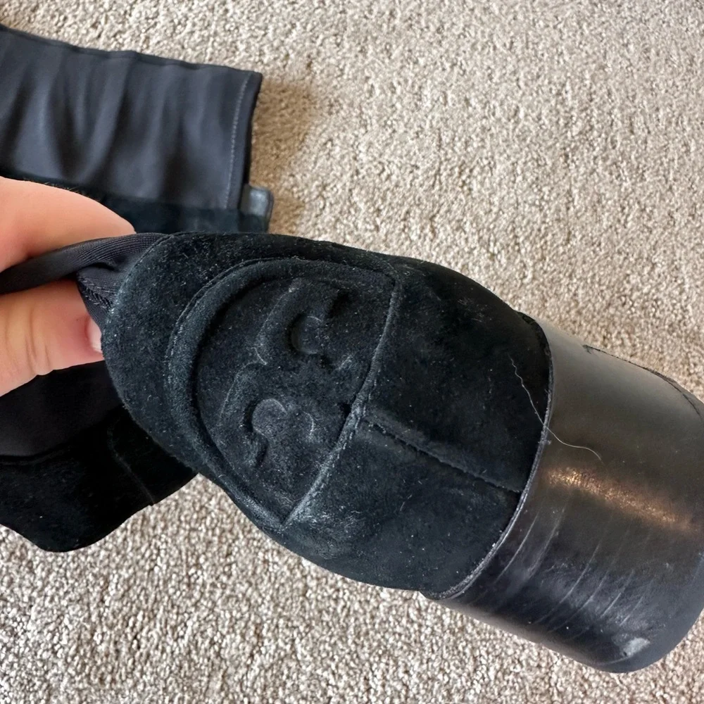Tory Burch Thea Suede Over-the-Knee Boots in Black